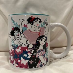 Disney Encanto Sisters Mirabel Luisa Isabela Silver Buffalo Floral Mug NWT